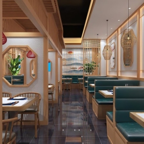 现代烤鱼店3D模型下载
